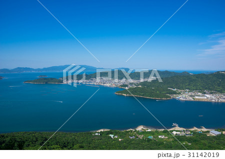 瀬戸内海と町並み(庵治町)　屋島からの眺め 31142019