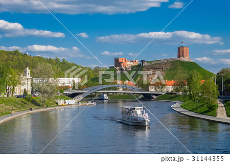 View of Vilnius old town and river Vilia, Vilnius. 31144355