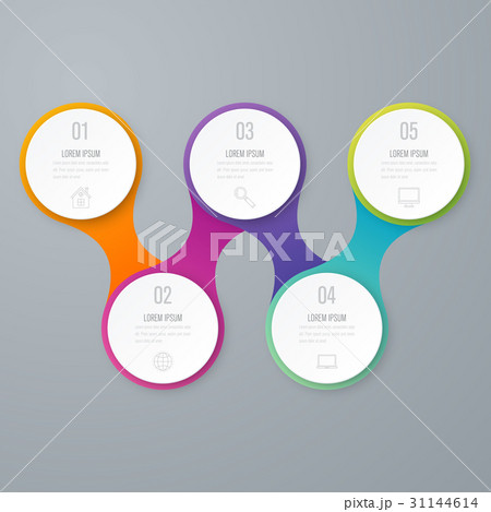 Business infographics. Timeline with 5 circles Business infographics. Timeline with 5 circles 31144614