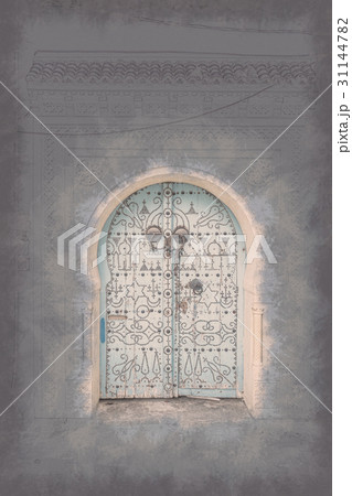 Traditional old painted door in a historical 31144782