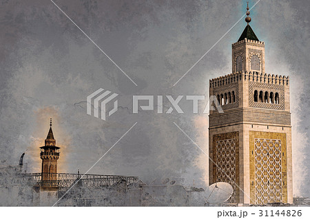 View of the Al-Zaytuna Mosque and the skyline of 31144826