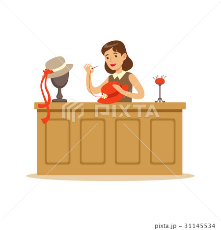 Young woman making hats, craft hobby or profession 31145534