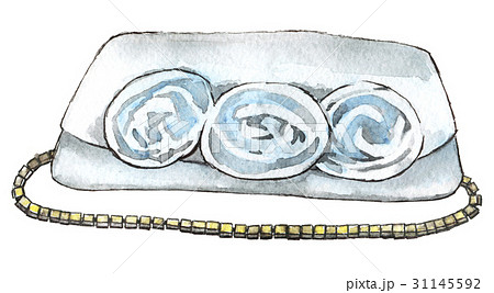 watercolor sketch of white clucth isolated watercolor sketch of white clucth isolated 31145592
