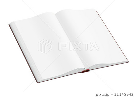 Opened blank book closeup, 3D rendering 31145942