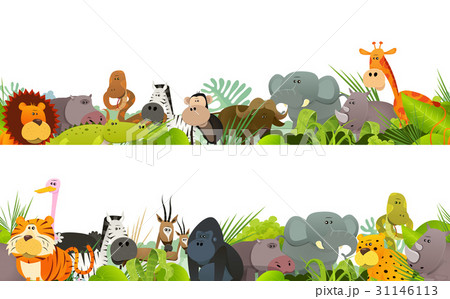 Seamless Frieze With Wild African Animals Seamless Frieze With Wild African Animals 31146113