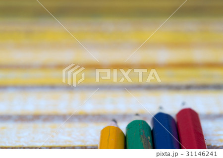 Pencils on a wooden table. Back to school 31146241