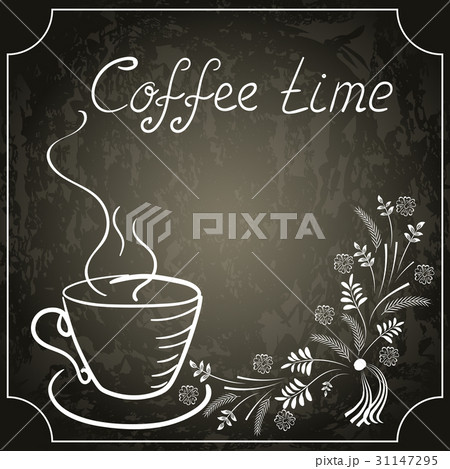 Design signboard for cafe with corner ornament 31147295