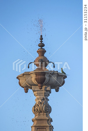 Spain, Seville, Avenida Portugal, High section of fountain 31153234