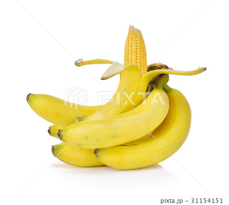 bananas and corn mix isolated on white bananas and corn mix isolated on white 31154151