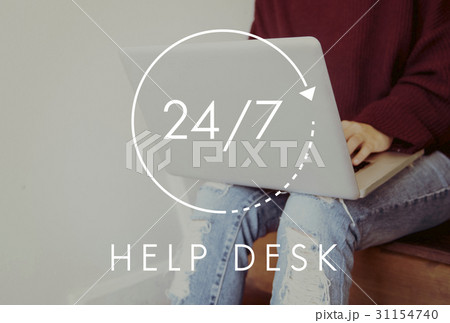 24/7 Help desk customer service overlay 24/7 Help desk customer service overlay 31154740