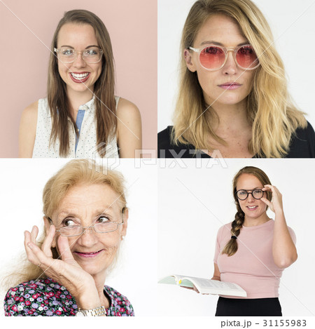 Diversity women with glasses collection collage Diversity women with glasses collection collage 31155983