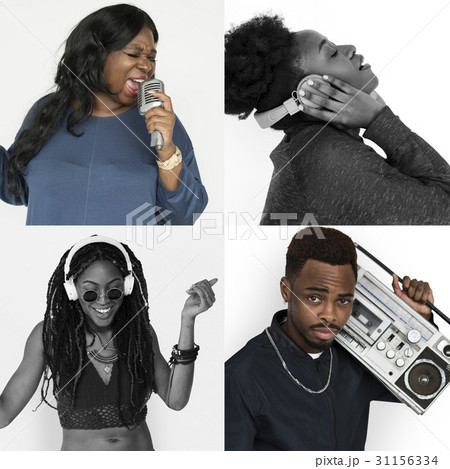 Diverse people listening to music enjoyment collection 31156334