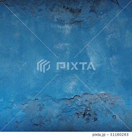 Old concrete wall painted with blue color 31160263