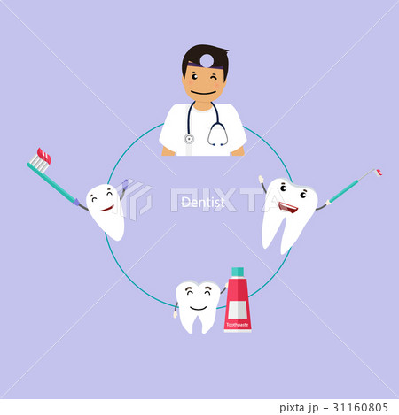 Medical dental background design. Dentist with teeth. Vector illustration. 31160805