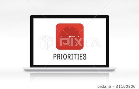 Priorities red analog alarm clock icon Priorities red analog alarm clock icon 31160806