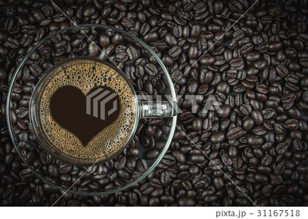 espresso in a glass on wooden table espresso in a glass on wooden table 31167518