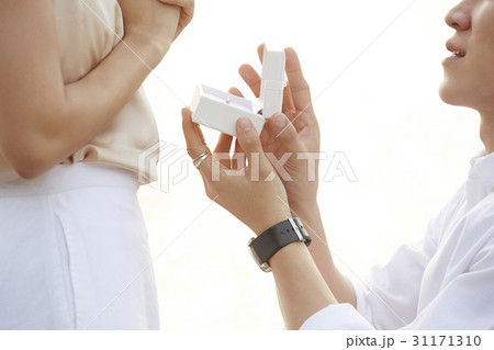 a man is asking his girlfriend to marry him. 31171310