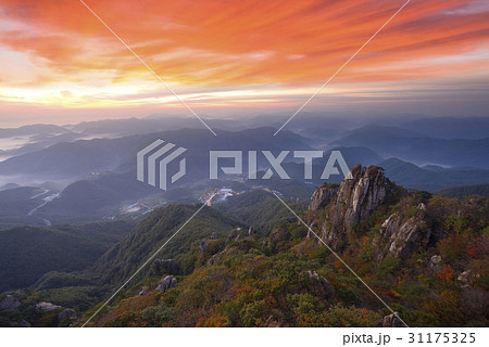 夕焼け 大屯 将軍峰 31175325