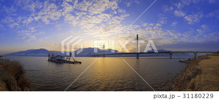 洛東江 夕焼け 大同華明大橋 31180229