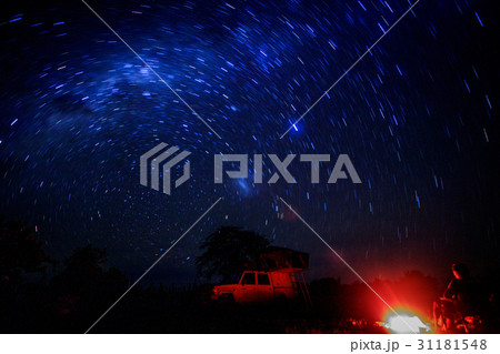 Camping with campfire and stars. Camping with campfire and stars. 31181548