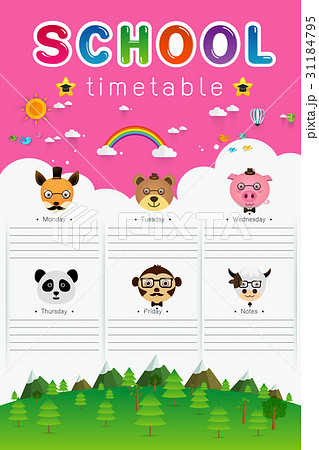 School Timetable vector illustration 31184795
