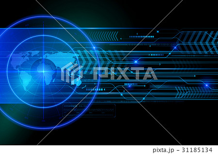 Glowing Search Radar On Black Background 31185134