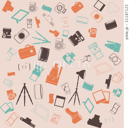 background seamless. Retro camera tripod 31187125