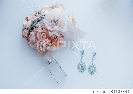 wedding attributes such as earrings, shoes, perfum wedding attributes such as earrings, shoes, perfum 31188341