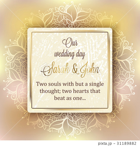 Intricate baroque luxury wedding invitation card 31189882