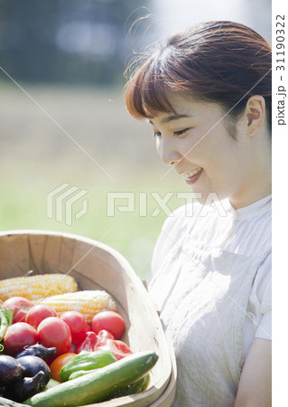 家庭菜園を楽しむ女性 31190322