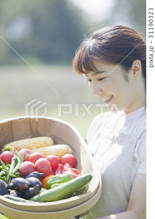 家庭菜園を楽しむ女性 31190323