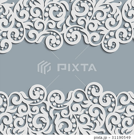 Vector floral swirls decorated invitation card. 31190549