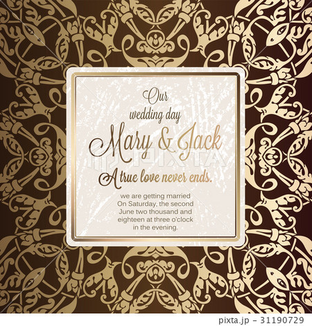 Antique baroque luxury wedding invitation Antique baroque luxury wedding invitation 31190729