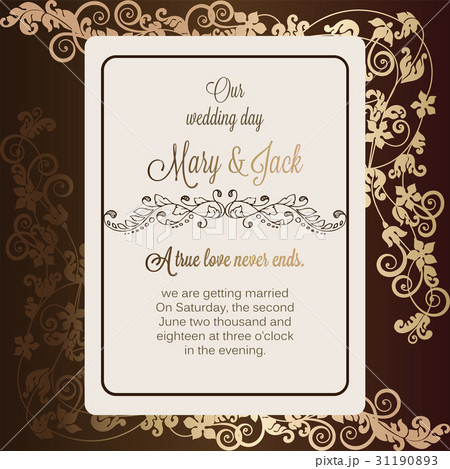 Antique baroque luxury wedding invitation 31190893