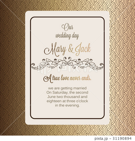 Antique baroque luxury wedding invitation 31190894