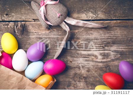 Easter bunny on old boards Easter bunny on old boards 31191117