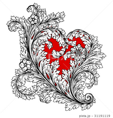 Decorative stylized heart in baroque, royal style Decorative stylized heart in baroque, royal style 31191119