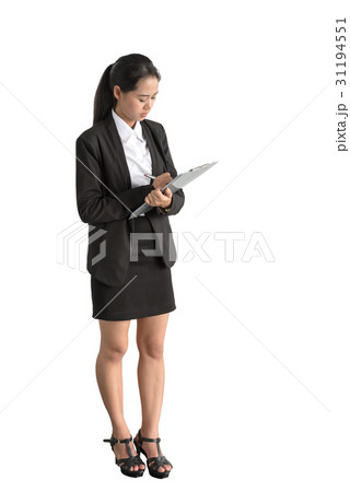 beautiful young business Lady in a suit isolated on white backgr 31194551