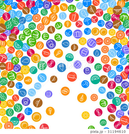 Vacation background with scattered summer icons Vacation background with scattered summer icons 31194610
