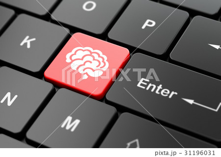 Medicine concept: Brain on computer keyboard 31196031