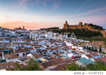 Panoramic cityscape of Antequera at twilight,Spain Panoramic cityscape of Antequera at twilight,Spain 31197553