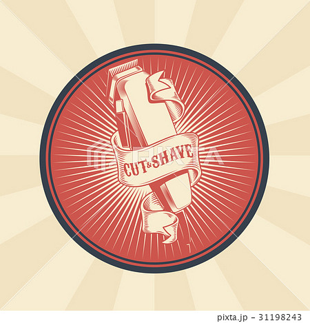 Vector vintage badge, sticker, sign for barber Vector vintage badge, sticker, sign for barber 31198243