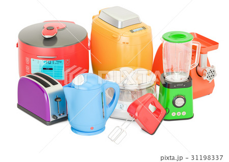Set of colored kitchen home appliances Set of colored kitchen home appliances 31198337