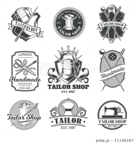 Set of vector tailor emblem, signage 31198387