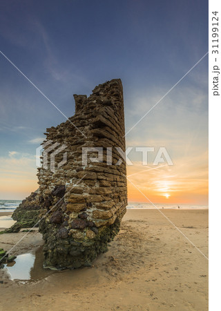 Torre del Loro Roman tower ruins on beach,Spain Torre del Loro Roman tower ruins on beach,Spain 31199124