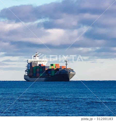 Grey container ship Grey container ship 31200183