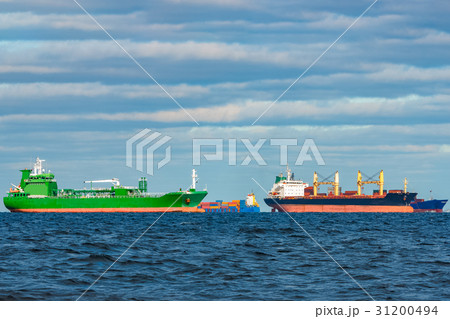 Cargo ships moored 31200494