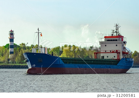 Blue cargo ship 31200581