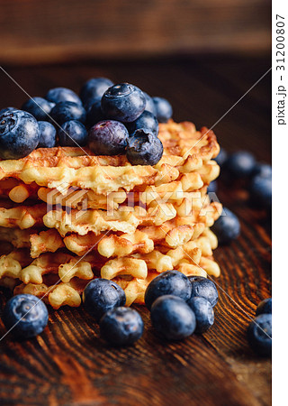 Stack of Waffles with Blueberry. 31200807