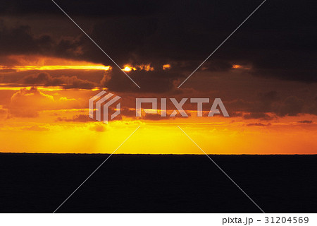 雲 夕焼け 水平線 31204569